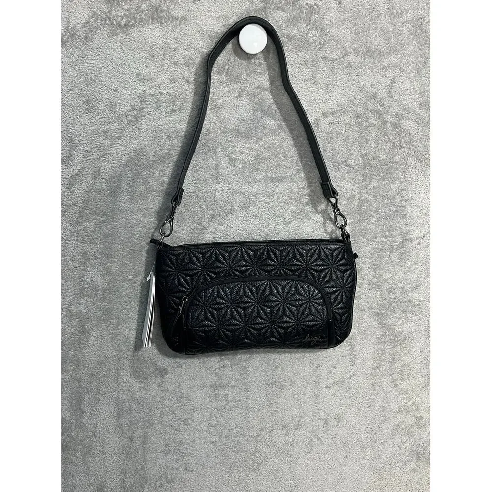 Lug Flyer Vegan Leather Crossbody Shoulder Bag Purse Black NWT RFID Commuter